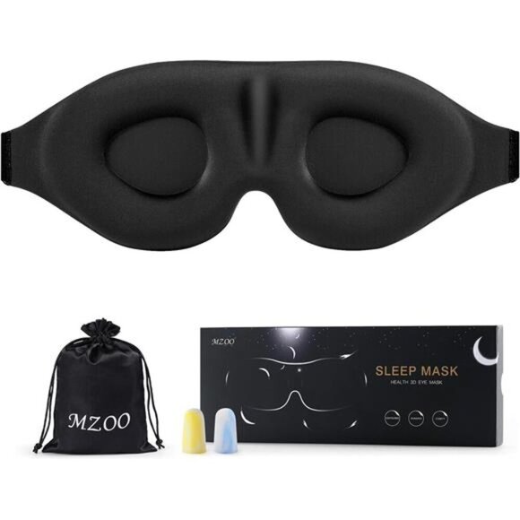 Sleep Mask Blackout 3D Eye Cover Memory Foam Travel Insomnia Relief - Picture 1 of 7